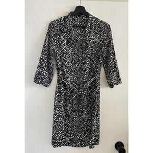 Women's VTG Forever 21 3/4 Sleeve Black and White Sheath Dress with Belt Size S